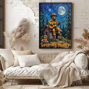 Honeyed Melodies: Bear on the Roof Poster