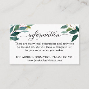 Honeymoon and Information Enclosure Card