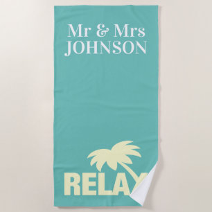 Honeymoon beach towels for Mr and Mrs newly weds