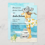 Honeymoon Bridal Shower Invitation<br><div class="desc">Honeymoon Bridal Shower Invitation with Bride standing on a tropical beach.</div>