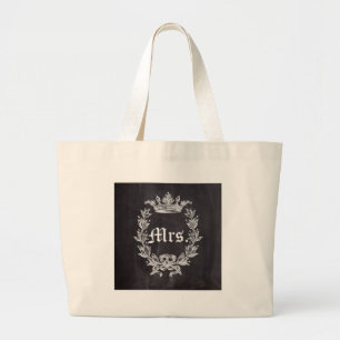 Honeymoon bride chalkboard future Mrs Large Tote Bag