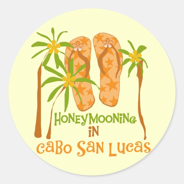 Honeymoon Cabo San Lucas Tshirts and Gifts Classic Round Sticker (Front)