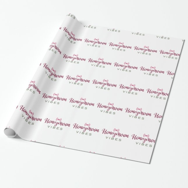 Honeymoon Couple Design Honeymoon Vibes Wrapping Paper (Unrolled)