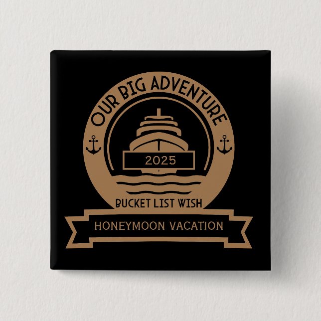Honeymoon Cruise 15 Cm Square Badge (Front)