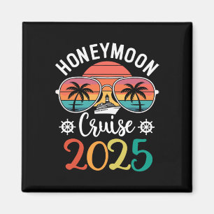 Honeymoon Cruise 2025 Just Married Matching Couple Magnet