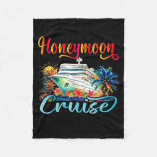 Honeymoon Cruise 2026 Just Married Artwork Fleece Blanket