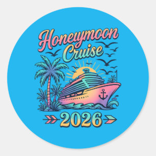 Honeymoon Cruise 2026 Married Couples Matching Men Classic Round Sticker