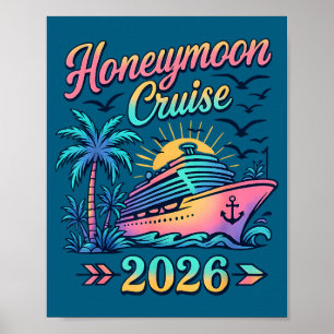 Honeymoon cruise 2026 married couples matching men poster
