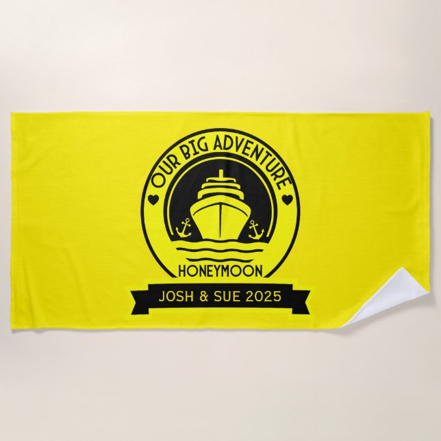 Honeymoon Cruise Beach Towel (Front)