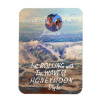 Honeymoon Cruise Blue PERSONALIZE Photo Magnet
