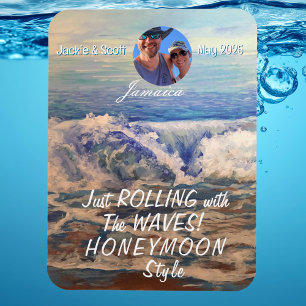 Honeymoon Cruise Blue PERSONALIZE Photo Magnet