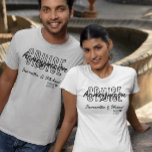 Honeymoon Cruise Elegant Simple Custom T-Shirt<br><div class="desc">This design may be personalised in the area provided by changing the photo and/or text. Or it can be customised by clicking Personalise this Template and then choosing the click to customise further option and delete or change the colour of the background, add text, change the text colour or style,...</div>
