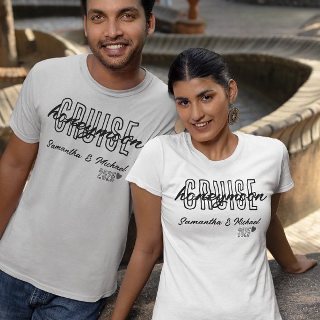 Honeymoon Cruise Elegant Simple Custom T-Shirt (Creator Uploaded)