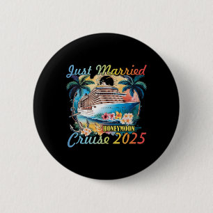 Honeymoon Cruise Journey Just Married For Couples 6 Cm Round Badge
