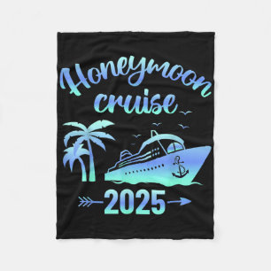 Honeymoon Cruise Just Married 2025 Couples Matchin Fleece Blanket