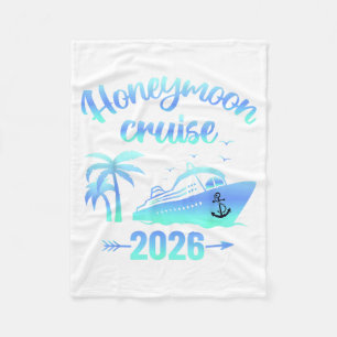 Honeymoon Cruise Married 2026 Couples Matching Fleece Blanket