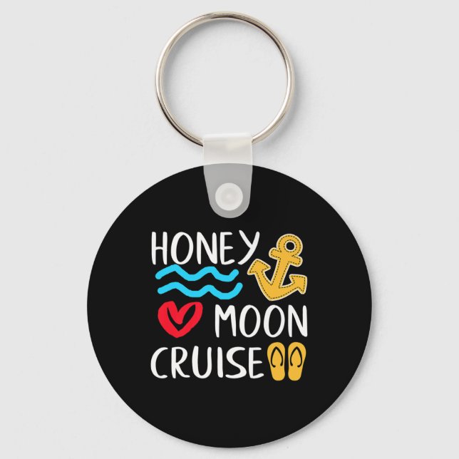 Honeymoon Cruise Ship Couples Great Gift Bride &am Key Ring (Front)