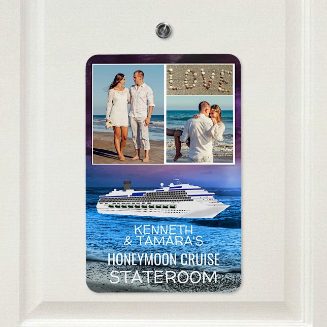 Honeymoon Cruise Stateroom Door Marker Beach Photo Magnet (Creator Uploaded)