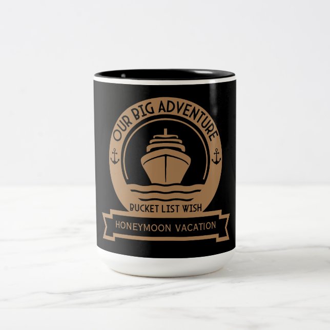 Honeymoon Cruise Two-Tone Coffee Mug (Center)