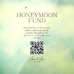 Honeymoon Fun   Minimalist Script QR code Wedding 