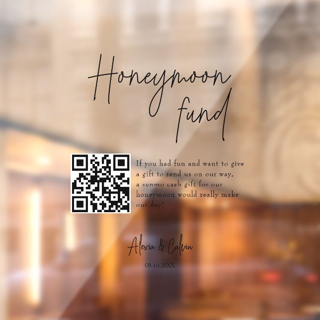 Honeymoon Fun | Minimalist Script QR code Wedding  (Sheet 2)