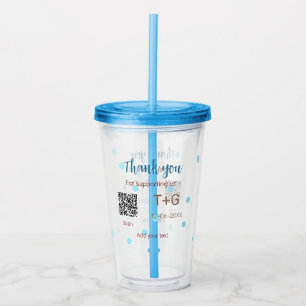 Honeymoon fund Add Q R code couple name wedding Acrylic Tumbler