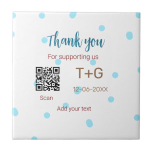 Honeymoon fund Add Q R code couple name wedding Ceramic Tile