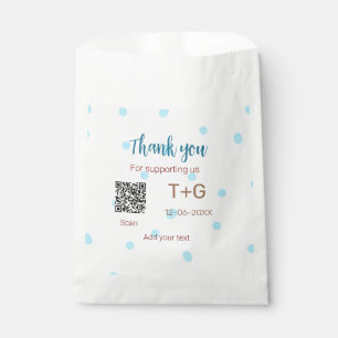 Honeymoon fund Add Q R code couple name wedding Favour Bag