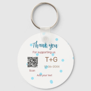 Honeymoon fund Add Q R code couple name wedding Key Ring