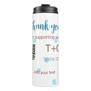 Honeymoon fund Add Q R code couple name wedding Thermal Tumbler