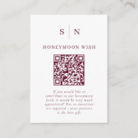 Honeymoon Fund | Burgundy Red QR Code Registry