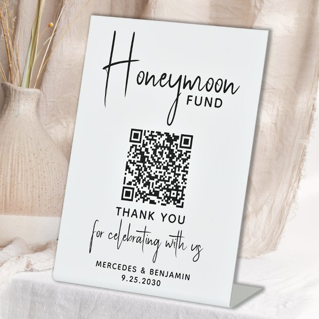 Honeymoon Fund Cash Gift Calligraphy Wedding Pedestal Sign (Creator Uploaded)