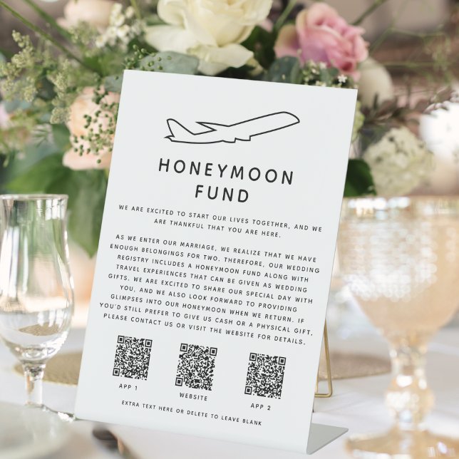 Honeymoon Fund Digital QR Code 2 Apps & Website Pedestal Sign (Honeymoon Fund Digital QR Code 2 Apps & Website Pedestal Sign
)