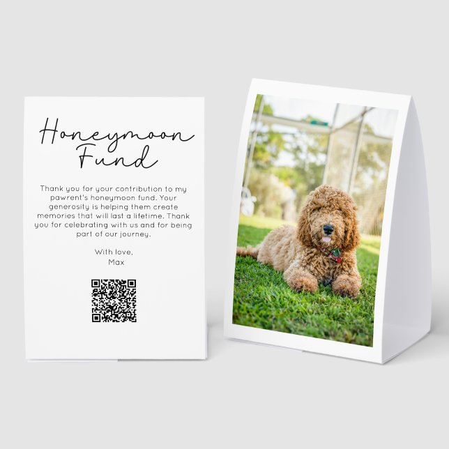 Honeymoon Fund Dog Invitation QR Code  (Front/Back)
