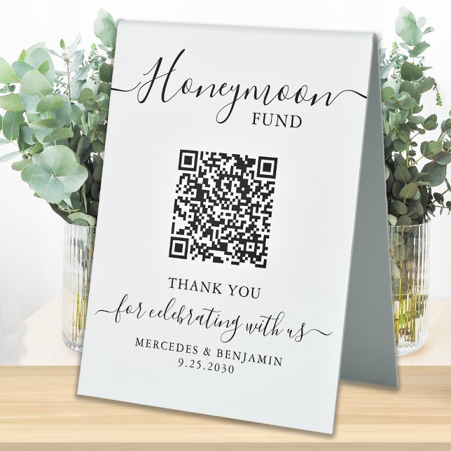 Honeymoon Fund Elegant Calligraphy QR Code Wedding (Creator Uploaded)