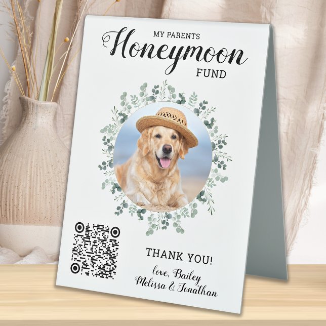 Honeymoon Fund Eucalyptus QR Code Dog Pet Wedding (Creator Uploaded)