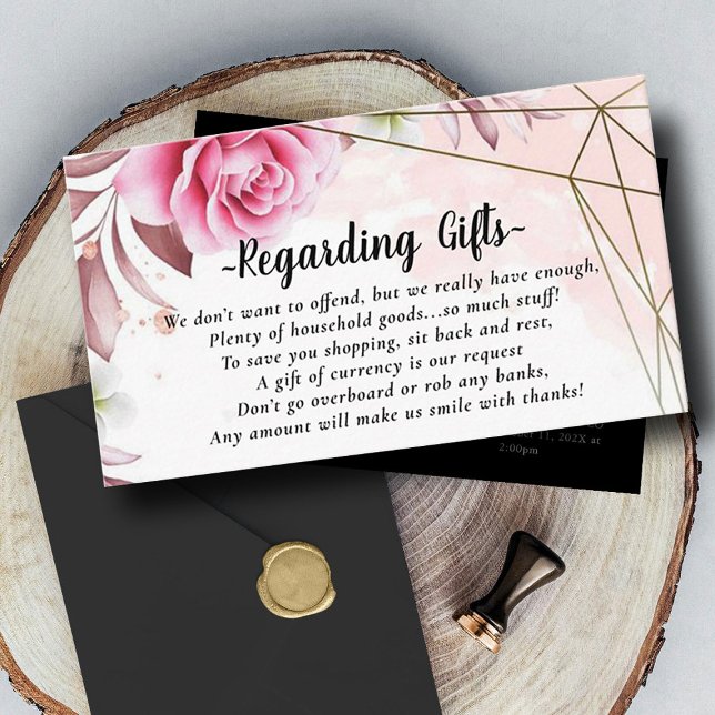 Honeymoon Fund Instead of Gifts Enclosure Card (Creator Uploaded)