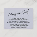 Honeymoon Fund Modern Handwriting Dusty Blue Enclosure Card<br><div class="desc">These simple, distinctive card inserts were designed to match other items in a growing event suite that features a modern casual handwriting font over a plain background you can change to any colour you like. On the front side you read "Honeymoon Fund" in the featured type; on the back I've...</div>