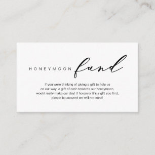 Honeymoon Fund, Modern romantic design Enclosure Card