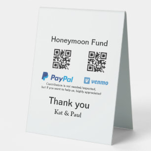 Honeymoon Fund PayPal Venmo QR code thank you