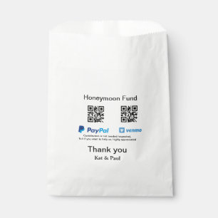 Honeymoon Fund PayPal Venmo QR code thank you Favour Bag