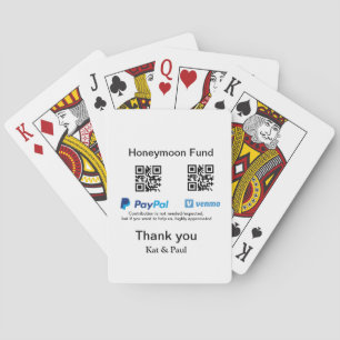 Honeymoon Fund PayPal Venmo QR code thank you Playing Cards