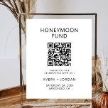 Honeymoon Fund QR Code Minimalist Wedding Party Poster<br><div class="desc">Honeymoon Fund QR Code Minimalist Wedding Party Poster</div>