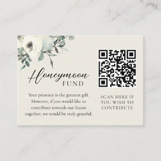 Honeymoon Fund QR Code Registry Enclosure Card