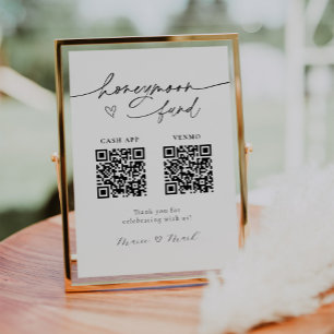 Honeymoon Fund QR Code Sign