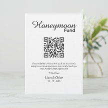 Honeymoon Fund QR Code Sign, Custom Honeymoon Sign