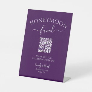 Honeymoon Fund QR Code Sign Minimalist Wedding