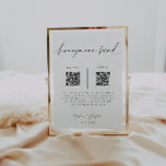 Honeymoon Fund QR Code Sign | Minimalist Wedding<br><div class="desc">This modern,  minimalist Honeymoon Fund QR Code Sign features 2 QR codes for your honeymoon fund or wedding wishing well.Easily edit most wording to match your event,  and add your own payment QR codes!  —> click the "Customise Further" button to edit!</div>