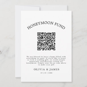 Honeymoon Fund QR Code Sign, Wedding Honeymoon Invitation