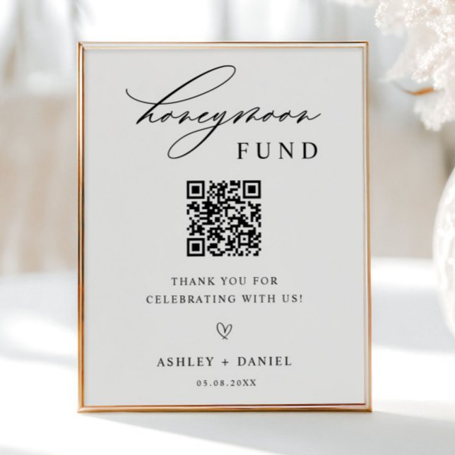 Honeymoon Fund QR Code Wedding Poster (Creator Uploaded)